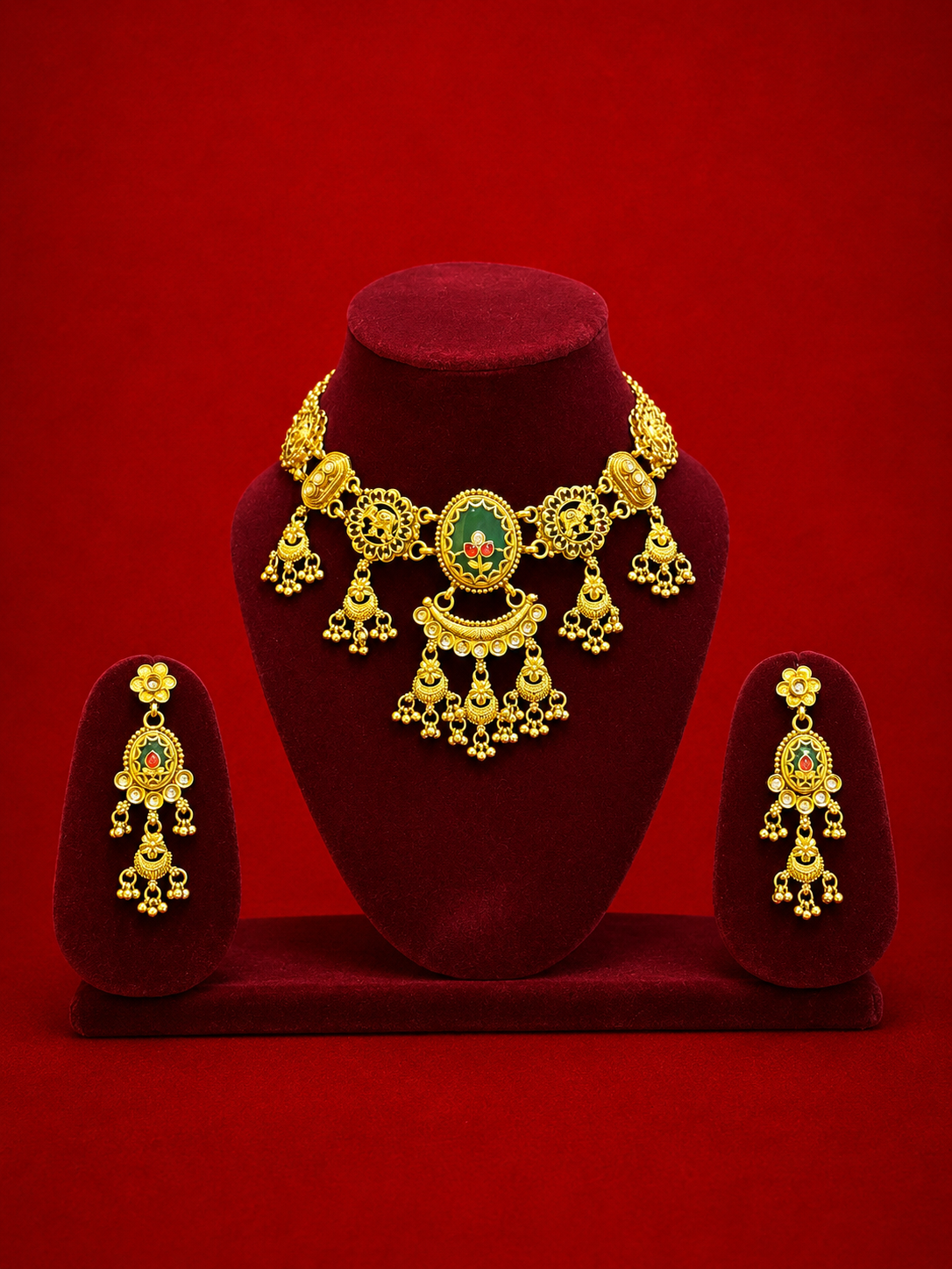 Gold plated brass necklace