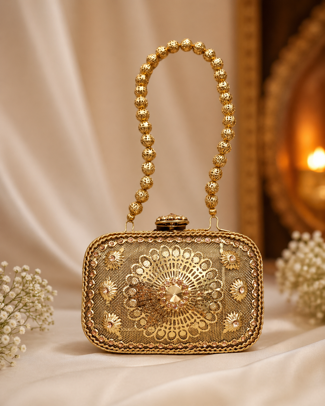 Tassel Box Clutch with Wrist Loop.