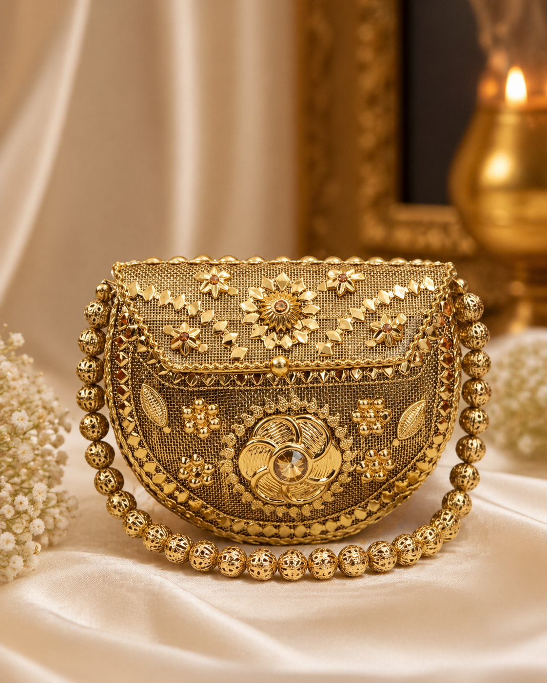 Royal Tassel Gold Clutch