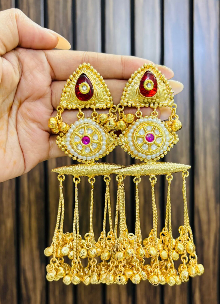 Anokhi Brass Earring Ruby