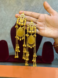 Yellow long kashmiri earrings